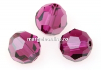 Swarovski, margele, rotund fatetat, fuchsia satin, 10mm - x2