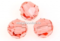 Swarovski, margele, rotund fatetat, rose peach, 10mm - x2