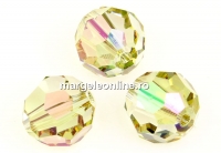 Swarovski, margele, rotund fatetat, luminous green, 10mm - x2