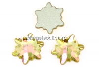 Swarovski, cabochon edelweiss, luminous green, 10mm - x1