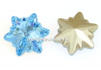 Swarovski, fancy edelweiss, aquamarine, 14mm - x1