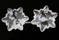 Swarovski, pandantiv edelweiss, crystal frosted, 14mm - x1