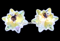 Swarovski, pandantiv edelweiss, aurore boreale frosted, 14mm - x1