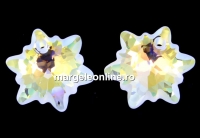 Swarovski, pandantiv edelweiss, aurore boreale frosted, 28mm - x1