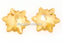 Swarovski, pandantiv edelweiss, gold. shadow frosted, 14mm - x1