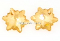 Swarovski, pandantiv edelweiss, gold. shadow frosted, 18mm - x1