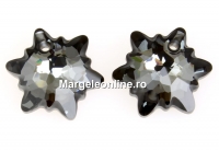 Swarovski, pandantiv edelweiss, silver night frosted, 28mm - x1