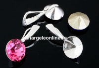 Pendant base, 925 silver, chaton 6mm - x1
