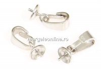 Sistem prindere pandantiv, argint 925 placat cu rodiu, 12x5mm - x1