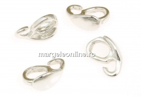 Extension system, pendant, rhodium-plated 925 silver, 8x3.5mm - x1