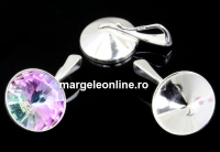 Pendant base, 925 silver, rivoli 12mm - x1