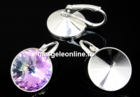 Earring base, 925 silver, rivoli 14mm - x1pair