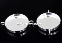 Baza link argint 925, cabochon 18mm - x1