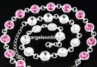 Bracelet base, 12 Link, + clasp, 925 silver, rivoli 6mm - x1