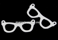 Link, glasses, 925 silver, 27.5x11.5mm  - x1