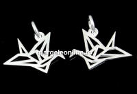 Pandantiv porumbel origami argint 925, 16.5x15mm  - x1