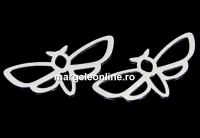 Pendant, butterfly 925 silver, 25x12mm  - x1