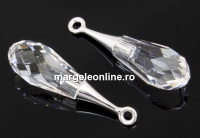 Swarovski, drop pendant, crystal, 31.5mm - x1