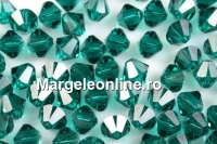 Swarovski, margele bicone, emerald, 8mm - x10