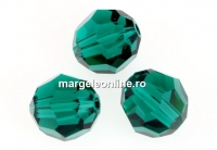 Swarovski, margele, rotund fatetat, emerald, 10mm - x2