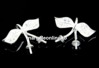 Baza pandantiv argint 925 frunze de cirese,cupa 3mm,15mm - x1