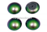 Swarovski, crystal pearl cabochon, scarabaeus green, 8mm - x2