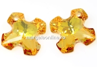 Swarovski, pandantiv greek cross, metallic sunshine, 18mm - x1