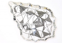 Swarovski, pandantiv flat baroque, crystal geometric design, 76mm - x1