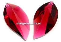 Swarovski, pandantiv frunza, bordeaux, 28mm - x1