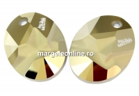 Swarovski, pandantiv kaputt oval, metallic light gold, 26mm - x1