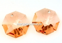 Swarovski, pandantiv octogon, light peach, 14mm - x1