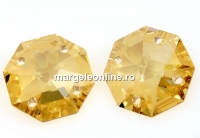 Swarovski, octagon link with 4 holes, golden shadow, 16mm - x1