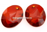 Swarovski, kaputt oval pendant, red magma, 26mm - x1