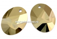 Swarovski, pandantiv kaputt oval, metallic light gold, 36mm - x1