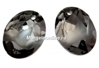 Swarovski, kaputt oval pendant, silver night, 36mm - x1
