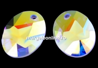 Swarovski, kaputt oval pendant, aurora borealis, 36mm - x1