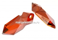 Swarovski, kaputt pendant, red magma, 28mm - x1