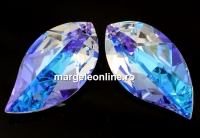 Swarovski, pandantiv frunza, blue aurore boreale, 28mm - x1