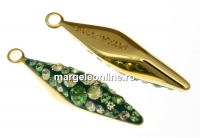 Swarovski, pand. pave placat cu aur, luminous green, 20mm - x1