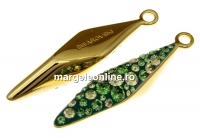 Swarovski, pand. pave placat cu aur, luminous green, 30mm - x1