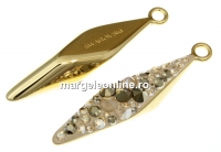 Swarovski, pand. pave placat cu aur, metallic gold, 30mm - x1