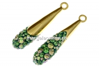 Swarovski, pand. pave placat cu aur, luminous green, 30mm - x1