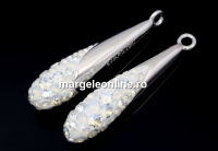 Swarovski, pand. pave placat cu rodiu, moonlight, 30mm - x1