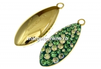 Swarovski, pand. pave placat cu aur, luminous green, 20mm - x1
