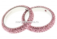 Swarovski, pave ring, light rose, 18.5mm - x1