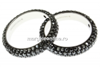 Swarovski, pave ring, hematite, 18.5mm - x1