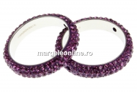 Swarovski, pave ring, amethyst, 18.5mm - x1