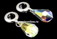 Swarovski,drop pendant, aurora borealis, 15mm - x1