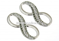 Swarovski, pand. pave rodiat, infinit, black diamond, 26mm - x1