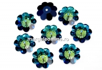 Swarovski, marguerite flower, bermuda blue, 12mm - x4